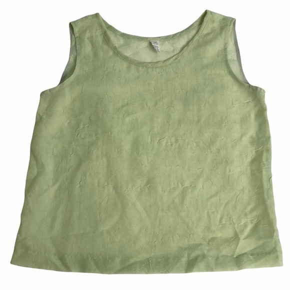 TOP Season Sage Light Green Sleeveless Round Neck Tank Top Blouse - Picture 5 of 10
